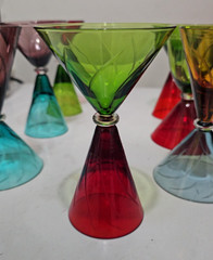 Mid Century Modern, Reversible, Wine, Martini Glasses 7pc Gorgeous
