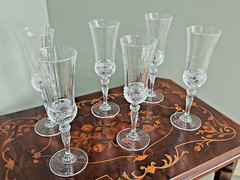 Italian Aurea Fluted Champagne Glasses Royal Crystal Rock Set Of 6 – 8.5″ tall
