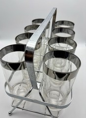 Vintage Dorothy Thorpe Retro style Water Goblet Glasses Carrier MCM Tumblers
