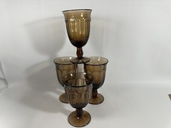 Set of 4 Noritake Provincial Colonial tumblers 5 5/8″ Smokey Brown Japan