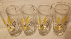 Lovely Set of Vtg «Libbey’s» Wheat 8 Oz Drink Glasses Set of 4 EUC