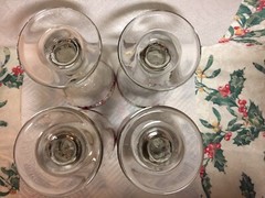 4 Libbey CHRISTMAS VILLAGE Goblet Ice Tea Winter Snow Holiday 7” ~ 16oz EUC