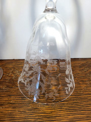 Morgantown Lace Bouquet Clear Stemmed Water Glasses Etched Floral Roses Set 0f 3