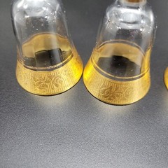 Vintage Glastonbury Lotus Minton Gold Trim Crystal Shot Glasses Set of 4