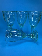 Noritake Sweet Swirl Aqua Ice Tea Glass Goblet Tumbler 8oz Set of 4 Cups C76