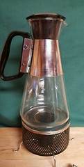 6 Cup Vintage Pyrex Nescafe Coffee Maker with Coffee Warmer 1955