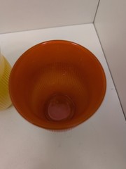 Nice! 4 Hazel Atlas Fine Ribbed Tumblers Blue,Green,Red,Yellow FREE SHIPPING!