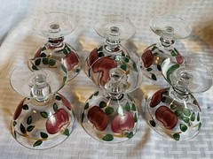 Vintage Set Of 6 Franciscan Apple Stem Ware Cordial Glasses 3.5” Tall