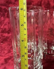 Six Sided Glass Tumblers 6 1/8”. Weighted. Set Of 5. NICE!