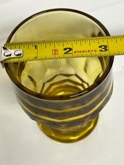 5 Vintage Anchor Hocking Amber Glasses Georgian Honeycomb Honey Gold 5″ 11 oz