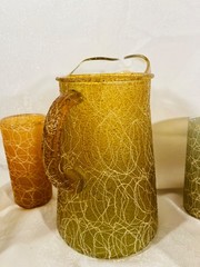 MCM ~ 1950’s Retro Vintage Spaghetti String ~ Pitcher and Tumbler Set ~ Nice!