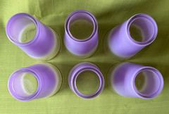 Vintage BLENDO «Atomic» Lavender Purple Six Glasses Frosted Pastel Colors