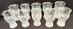 10 x STEVENS & WILLIAMS Victorian Floral Etched Cut Glass Tumblers SWL15 19th C