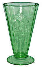 Federal Parrot Depression Glass Green Footed Ice Tea Tumbler