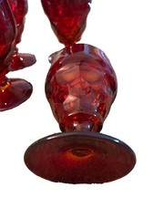 Set of 4 Vintage Mid-Century Viking Glass «Georgian Ruby» Red Goblets- Glows
