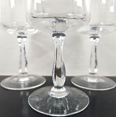6 Noritake Rhythm Clear Water Goblets Set Vintage Platinum Trim Stemware Bar Lot