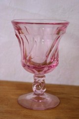 Pink Swirl Wine Glass (es) Fostoria Jamestown 4 3/8 «