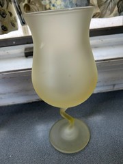 FOUR LIBBEY FROSTED PASTEL Z STEM 9 OZ NOVELTY COCKTAIL 7.75″ GLASSES