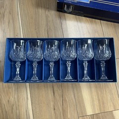 Cristal D’ Argues France 6 Longchamp Stemmed Drinking Glasses Crystal