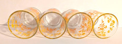Vintage Orange Floral Juice Glasses Set of 4 Retro 1970s Drinking Glasses 4″