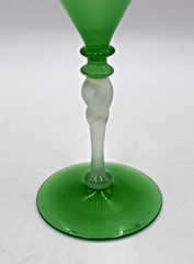 Steuben Green Jade with Alabaster Twist Stem, Cocktail Glass, Circa 1920