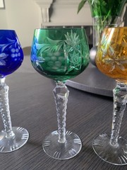 Set of 4 Imperlux Lausitzer Germany Cut To Clear Crystal Glasses 8″ NWT