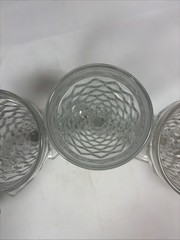 Vtg. Fostoria Wine/Water Goblets Cubist Design Set of 6