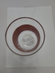 Vintage Goblet Wine Glass Denby Glass MCM Red and Metallic Gold Stripe