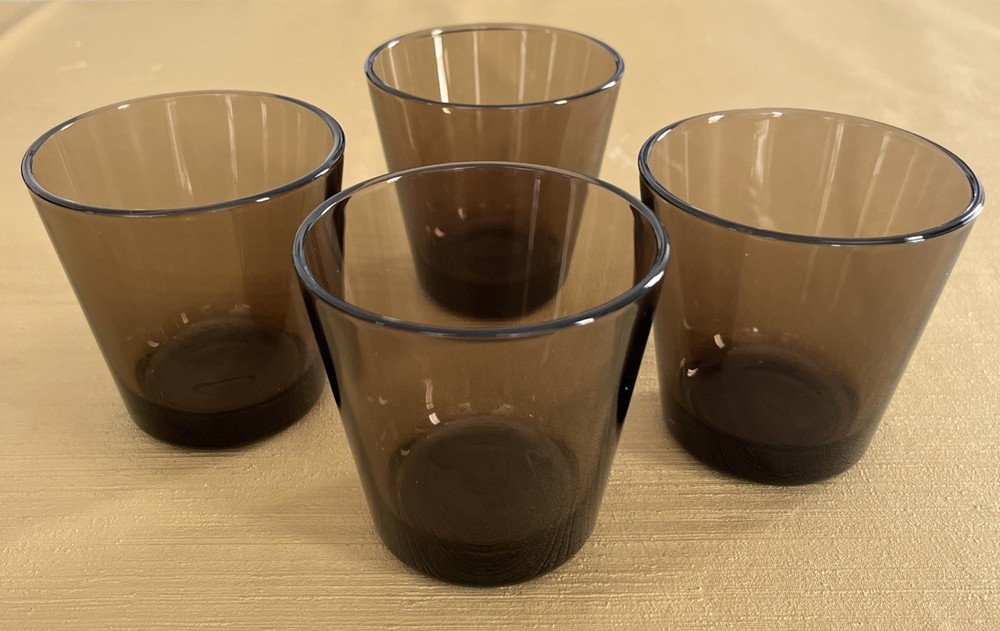 Set Of 4 Iittala Kartio Brown 7 oz Glasses Finland