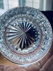 STUART Crystal Glasses – Manhattan Pattern; Set of 4 ; 11oz Tumblers; NEW IN BOX