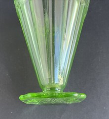 Vintage Jeannette Green Depression Glass Footed Ice Tea Tumbler Decor Cup