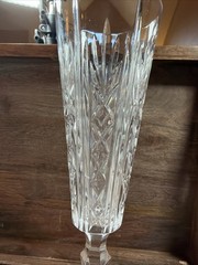Mikasa Olympic Crystal Champagne Flutes Set of 3 Geometric Diamond Cut 10 3/4”