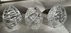 Authentic Crystal Egg Mouth Blown Hand Crafted – Roses Faberge Stile Set of 3
