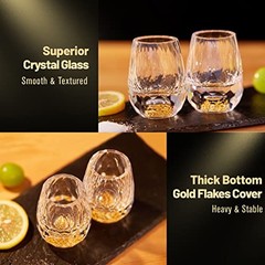 Diamond Shot Glasses (1.5oz), Crystal Shot Glass Unique Diamond Design – 6 pcs