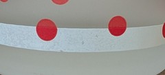 4 VTG Georges Briard Red Polka Dot Black & White Striped 12 Oz Frosted Glasses