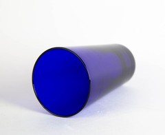Vintage Pier 1 Cobalt Blue Flat Tumbler Glasses Set of 8 Glass Drinkware