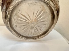 EAPG Antique Pitcher New Martinsville Glass Tobin Leaf & Star Uranium Glows 711