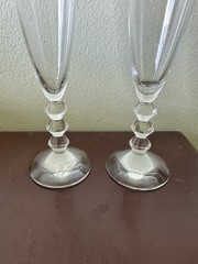 2PCS BACCARAT CHAMPAGNE VEGA Glasse Crystal Goblets France Without Box