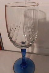 Vtg Lenox Crystal Wine Glasses Cobalt Blue Stem Drapped Swirl Gold Rim Set 10