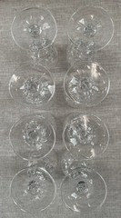 8 Gorham Crystal Crown Point Water Goblets Wine Stem Glasses 6” high 2.75” Dia.