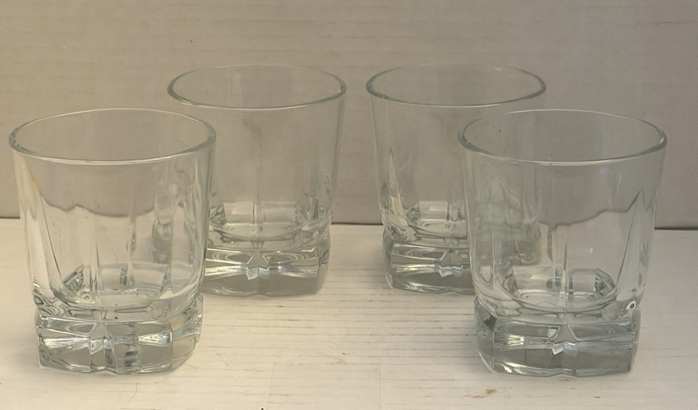 VTG Libbey Squire Heavy Squared Bottom Rocks Glasses Set of 4 (10oz)