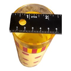 Southern Living Gail Pittman Glass Tumbler 12oz Yellow Red Polka Dot Sienna