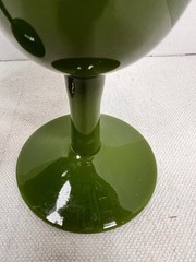 PORTIEUX VALLERYSTHAL Jade Green Glass Goblet Set Of 2, 1930’s, READ DETAILS