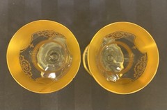 Vtg Glastonbury-Lotus Minton 36 Cordial Glasses 24K Gold Encrusted Fleur-de-Lis