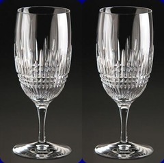 Waterford Lismore Diamond Iced Beverage 2 Two Glasses Boxed w/tags # 40002107