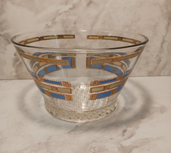 VTG Culver Mid Century Empress Ice Bucket Blue and Green 22k Gold
