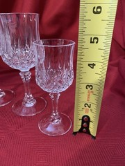 Cristal d’Arques Longchamp Set of 5 Champagne Water Wine Sherry & Cordial Qty Av