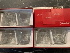 Baccarat Rocks Glass Tumblers Set of 6 Clear Glass 8.5cm Used