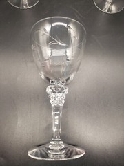 3 Vintage Tiffin Franciscan Wine Water Crystal Goblet Engraved Rose Maria Clear
