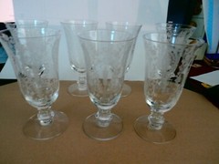 June Night by Tiffin Low Footed Tumbler Goblets Glasses Set of 7